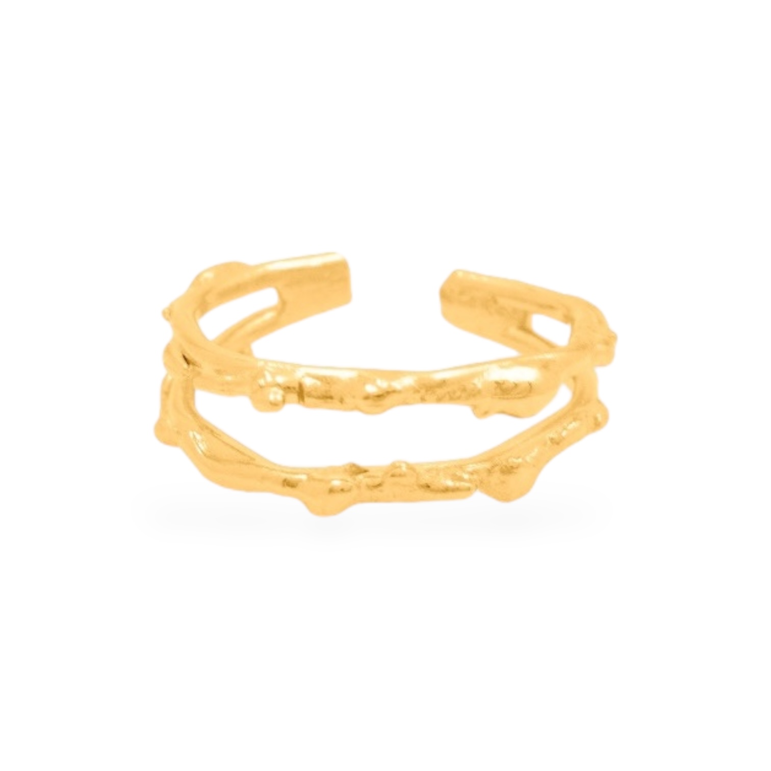 Χειροποίητο ανοιγόμενο δαχτυλίδι από ορείχαλκο με ανοιχτό αφαιρετικό σχέδιο και οργανικές γραμμές, επίχρυσο ή μαύρη οξείδωση, free nickel