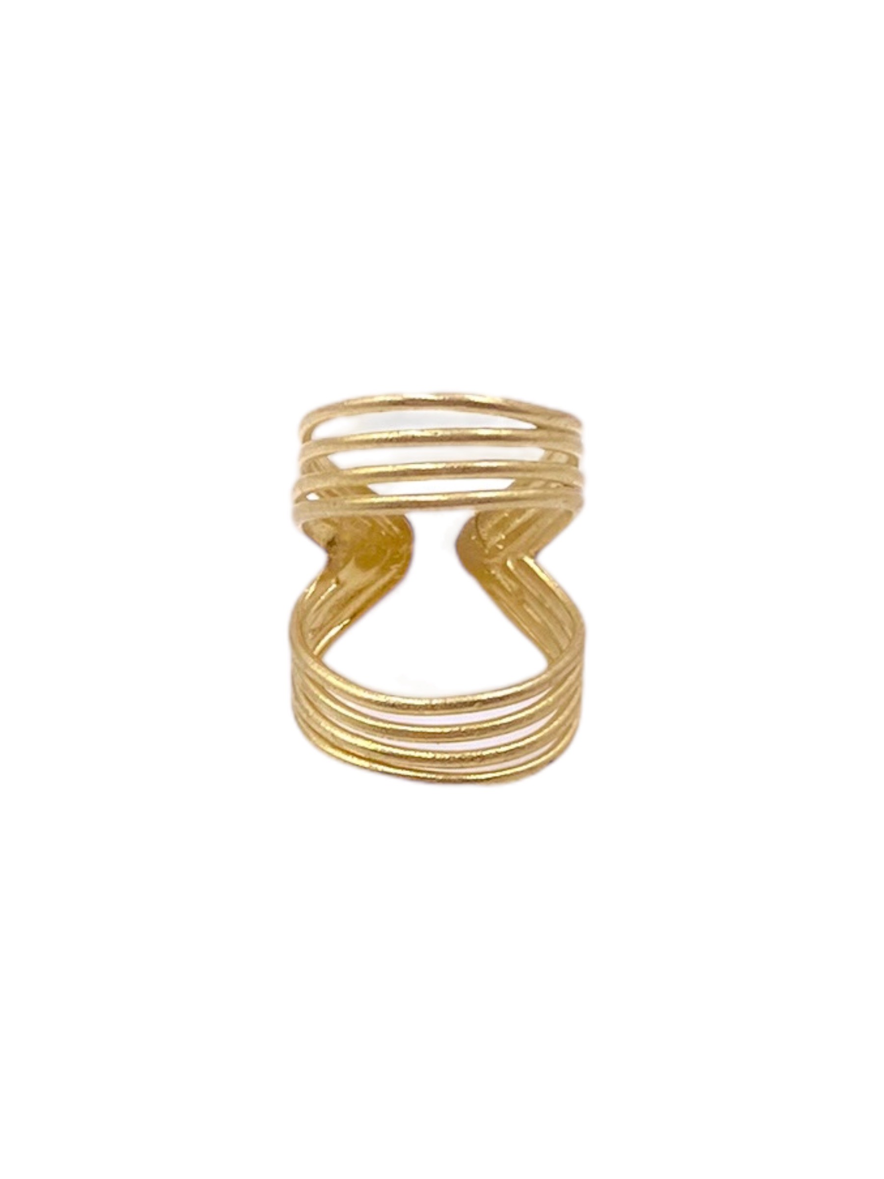 Χειροποίητο ανοιγόμενο δαχτυλίδι από ορείχαλκο με συμμετρικό ανοιχτό σχέδιο και λιτές γραμμές, επίχρυσο ή μαύρη οξείδωση, free nickel