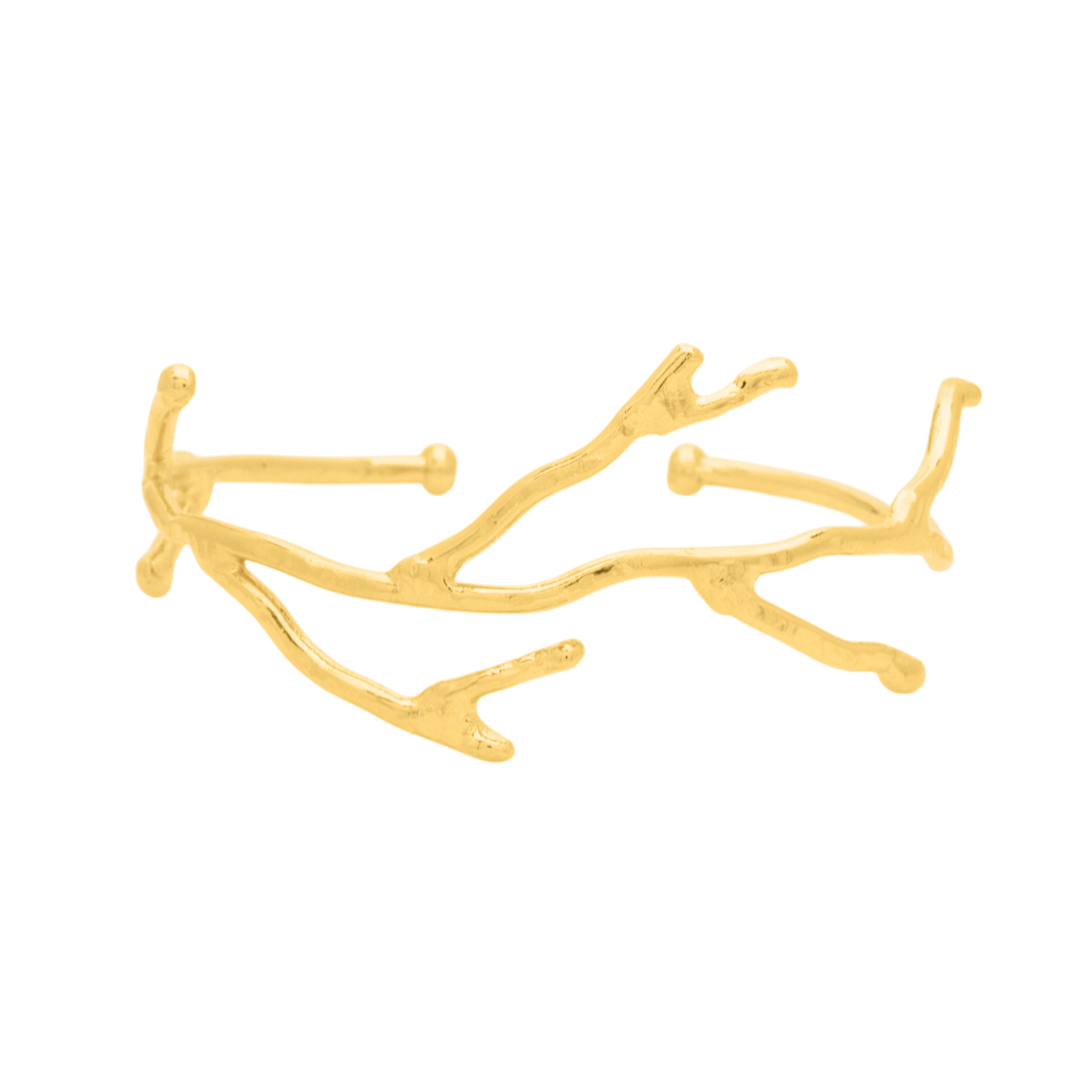 Χειροποίητο βραχιόλι από ορείχαλκο με αφαιρετικό σχέδιο εμπνευσμένο από κοράλλι ή κλαδιά, διαθέσιμο σε επίχρυσο, μαύρη οξείδωση και free nickel – statement κόσμημα ελληνικής κατασκευής