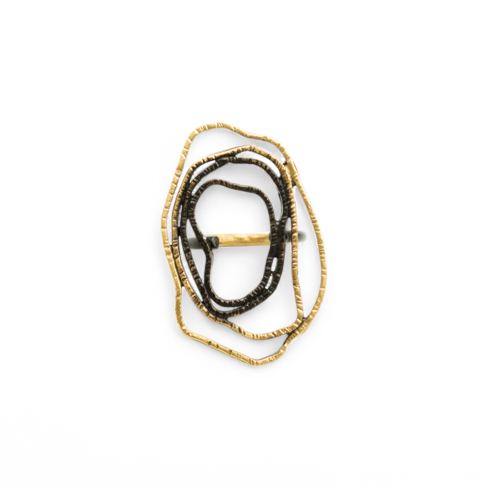 Χειροποίητο ανοιγόμενο δαχτυλίδι από ορείχαλκο με γεωμετρικό σχέδιο, επίχρυσο ή μαύρη οξείδωση, free nickel